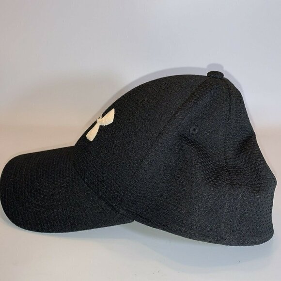 Under Armour Flexfit Heat Gear Black Hat/Cap Breathable Size Medium/Large - Picture 3 of 8